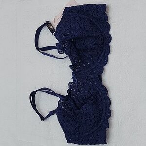 Victoria's Secret Blue Eyelet Push Up Underwire Bra In Size 34D NWT